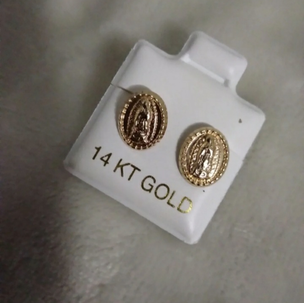 14k Virgin Mary Earrings